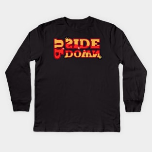 up side down red wave Kids Long Sleeve T-Shirt